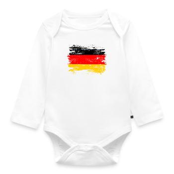 Drapeau Allemagne Drapeau allemand utilisé look home - Body Bébé bio manches longues - blanc - Devant