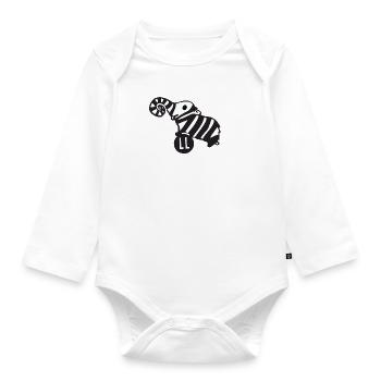 Strampler Lauscherfant - Baby Bio-Langarm-Body - Weiß - Vorne
