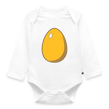 Ei - Baby Bio-Langarm-Body - Weiß - Vorne