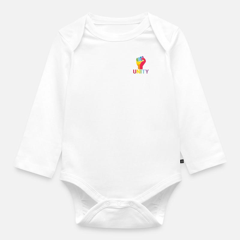 UNITY - Organic Longsleeve Baby Bodysuit - white