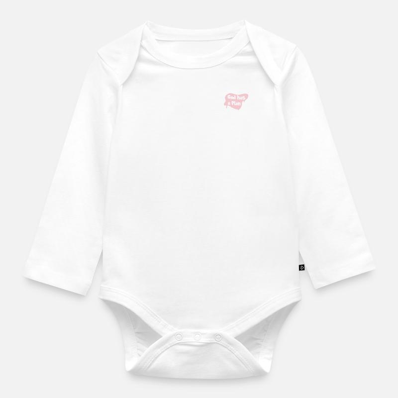 Dieu à un plan - Body Bébé bio manches longues - blanc