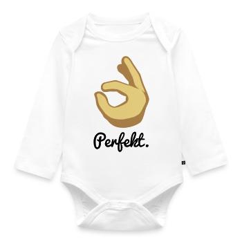 Perfekt. - Baby Bio-Langarm-Body - Weiß - Vorne