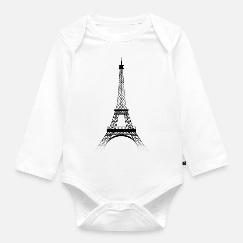 Tour Eiffel PARIS (black-transparence) - Body Bébé bio manches longues - blanc