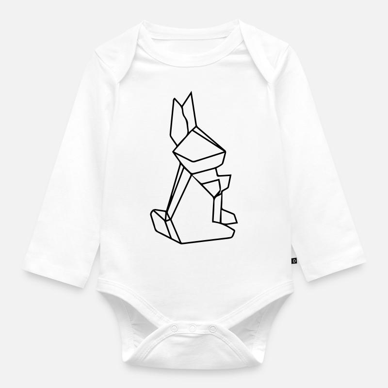 lapin - Body Bébé bio manches longues - blanc