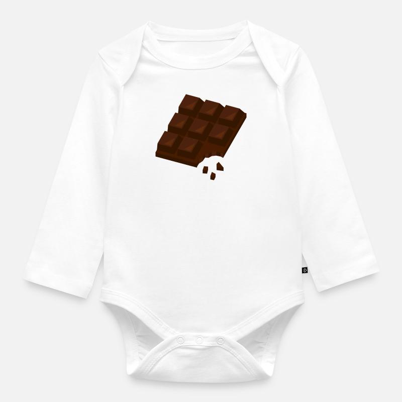 Tableau de Chocolat I Chocolat I Mordre I Cravate I Ya - Body Bébé bio manches longues - blanc