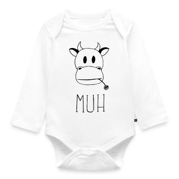 MUH - Baby Bio-Langarm-Body - Weiß - Vorne