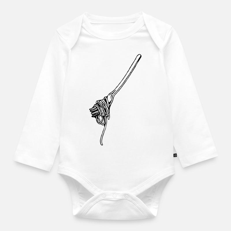 fork - Organic Longsleeve Baby Bodysuit - white