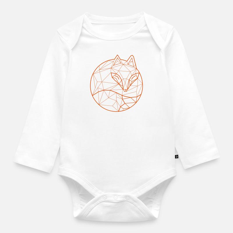 Fox Graph - Organic Longsleeve Baby Bodysuit - white