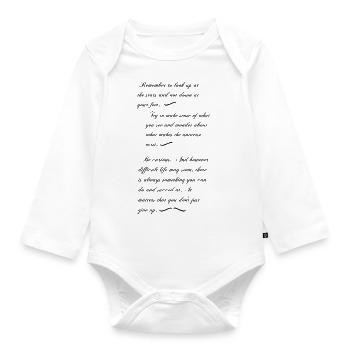 Spruch übers Leben Universum Spirituell Geschenk - Baby Bio-Langarm-Body - Weiß - Vorne