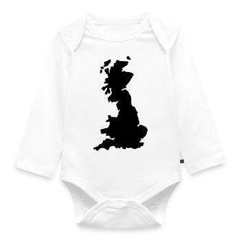 england england Länder1 - Baby Bio-Langarm-Body - Weiß - Vorne