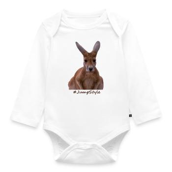 Kangoroo avec Text Jumpstyle - Body Bébé bio manches longues - blanc - Devant