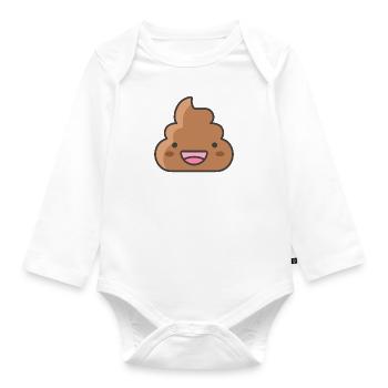 Sheisse Poop Emoji Poo Cute Gift Child - Organic Longsleeve Baby Bodysuit - white - Front