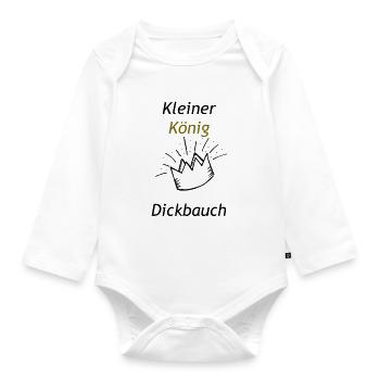 Kleiner Koenig Dickbauch - Baby Bio-Langarm-Body - Weiß - Vorne