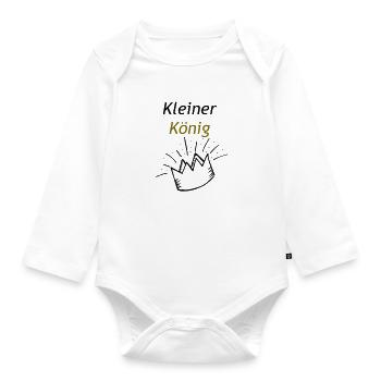 Little King - Organic Longsleeve Baby Bodysuit - white - Front