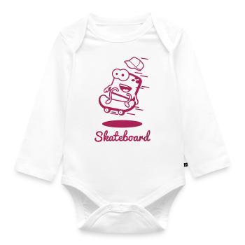 Vektorschmiedes Sportskanonen - Skateboarding - Organic Longsleeve Baby Bodysuit - white - Front
