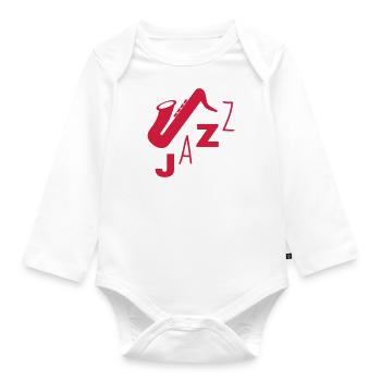Jazz - Music - Blues - Funk - Jazzman - Groove - Organic Longsleeve Baby Bodysuit - white - Front