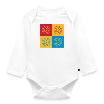 Volleyball - Volley Ball - Volley-Ball - Sport - Organic Longsleeve Baby Bodysuit - white - Front