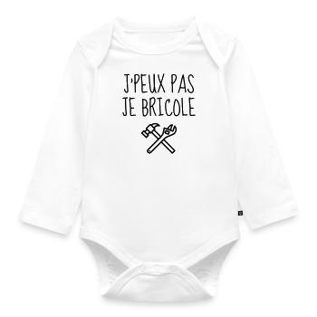 Bricolage / Basteln / Handwerker / DIY - Baby Bio-Langarm-Body - Weiß - Vorne