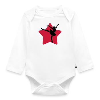 Tanz Musik Tänzer Ballett Oper - Baby Bio-Langarm-Body - Weiß - Vorne