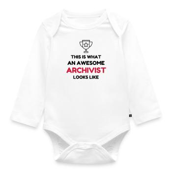 Archivar / Archive / Arbeit / Job - Baby Bio-Langarm-Body - Weiß - Vorne