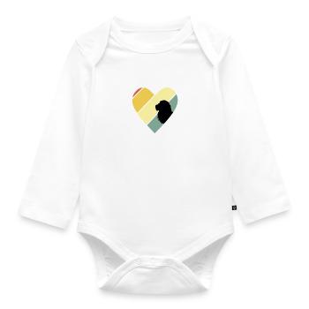 Retro Vintage Löwe Silhouette - Baby Bio-Langarm-Body - Weiß - Vorne