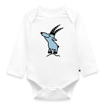 lustiger Steinbock - Baby Bio-Langarm-Body - Weiß - Vorne
