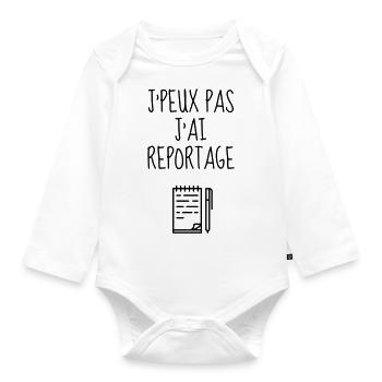 Journalist Journalism Journalismus Journaliste - Organic Longsleeve Baby Bodysuit - white - Front