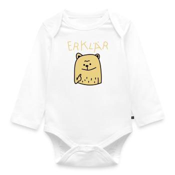 Erklär Bär (b) - Baby Bio-Langarm-Body - Weiß - Vorne