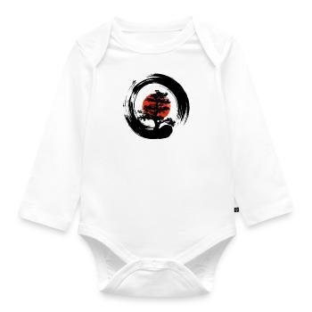 Japanese Bonsai Tree Zen Enso - Organic Longsleeve Baby Bodysuit - white - Front