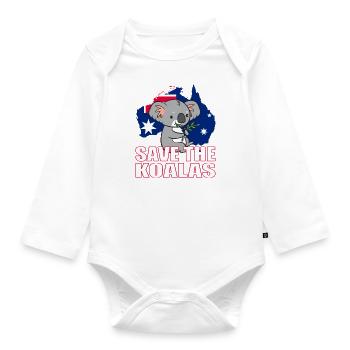 Koala - Save the Koalas. - Baby Bio-Langarm-Body - Weiß - Vorne