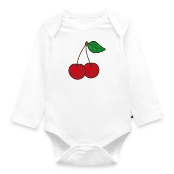 cherry - Organic Longsleeve Baby Bodysuit - white - Front