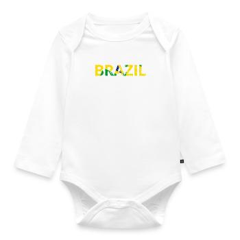 Brésil cadeau - Body Bébé bio manches longues - blanc - Devant