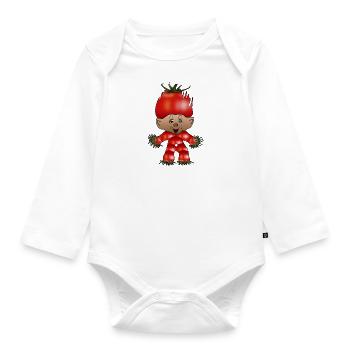 Tomato, tomato, doll, tomato doll - Organic Longsleeve Baby Bodysuit - white - Front
