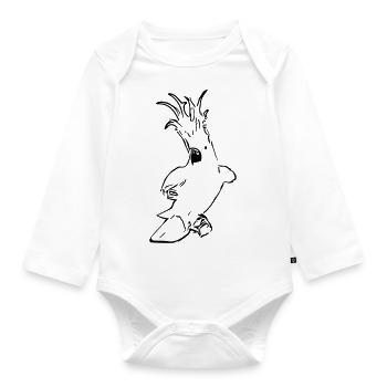 Cute cockatoo - Organic Longsleeve Baby Bodysuit - white - Front