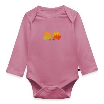 Feuilles de chêne - Body Bébé bio manches longues - mauve - Devant