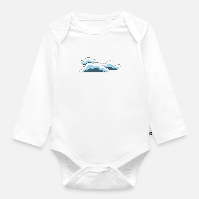 Clouds - Organic Longsleeve Baby Bodysuit - white
