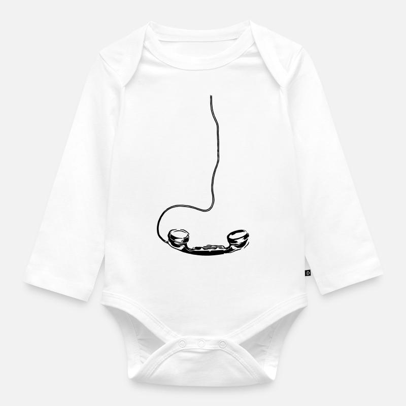 Rétro - Body Bébé bio manches longues - blanc