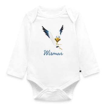 Lachmöwe Wismar - Baby Bio-Langarm-Body - Weiß - Vorne