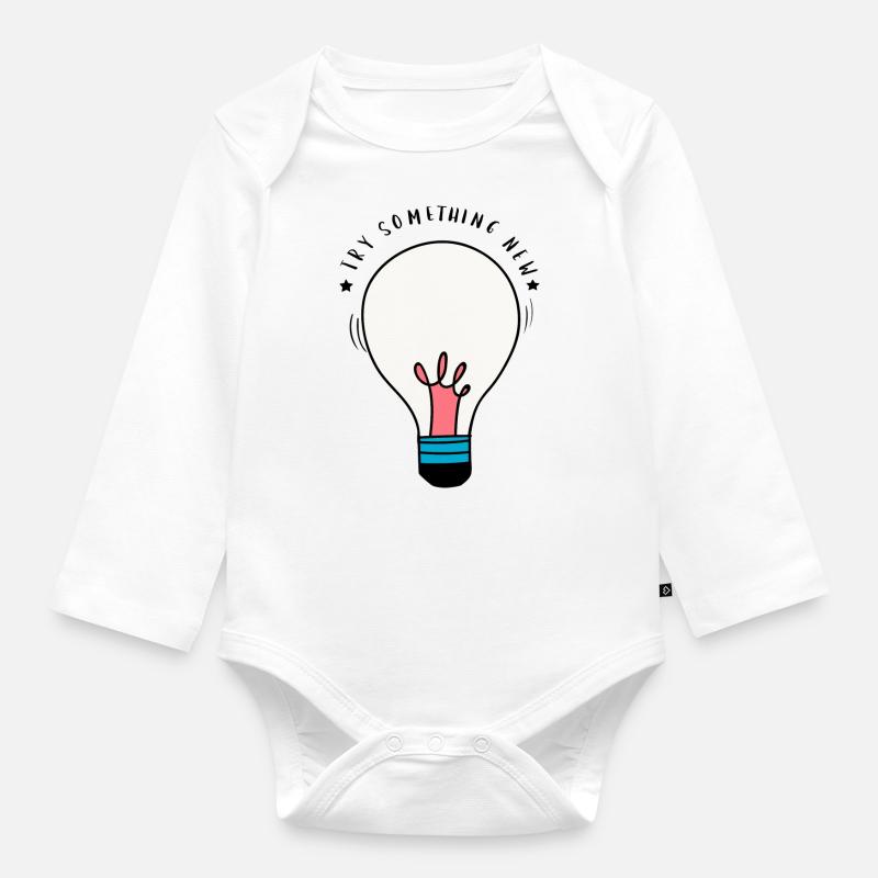 Lampe - Baby Bio-Langarm-Body - Weiß