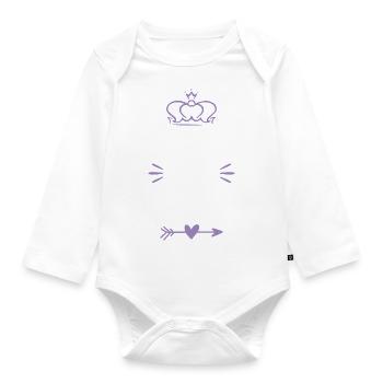 queen camp - Baby Bio-Langarm-Body - Weiß - Vorne