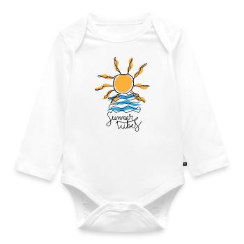 Summer Vibes - Organic Longsleeve Baby Bodysuit - white - Front
