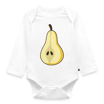 Pear - Organic Longsleeve Baby Bodysuit - white - Front