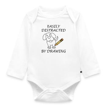 Hobbydesigner Illustrator Skizzieren Artwork - Baby Bio-Langarm-Body - Weiß - Vorne