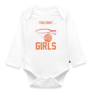 I Teach Girls Basketball Coach - Baby Bio-Langarm-Body - Weiß - Vorne