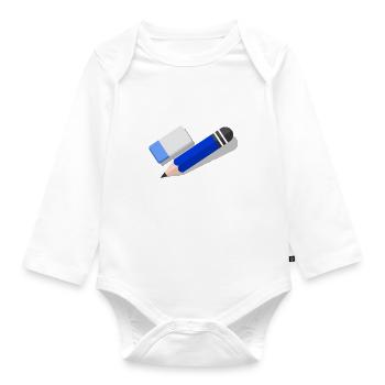 Abgelenkt durch Zeichnen eines lustigen - Baby Bio-Langarm-Body - Weiß - Vorne