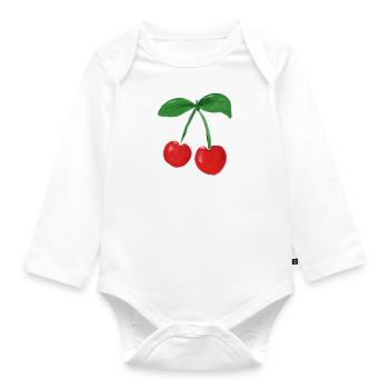 Sommer-Kirschen - Baby Bio-Langarm-Body - Weiß - Vorne