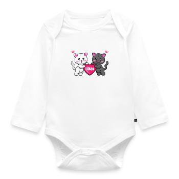 Girl Likes Saving Animals Citation animal mignon - Body Bébé bio manches longues - blanc - Devant
