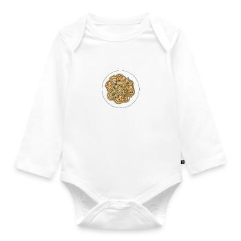 Distrait par les nouilles Pâtes Cuisine italienne - Body Bébé bio manches longues - blanc - Devant