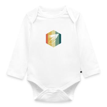 Life With Fly Fishing Nature Angler Fisherman - Organic Longsleeve Baby Bodysuit - white - Front