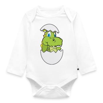 baby croc - Organic Longsleeve Baby Bodysuit - white - Front